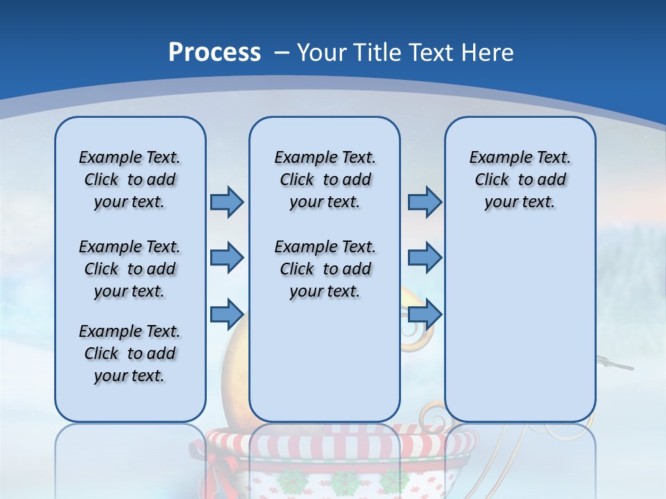 Snowflake Blue Carriage PowerPoint Template