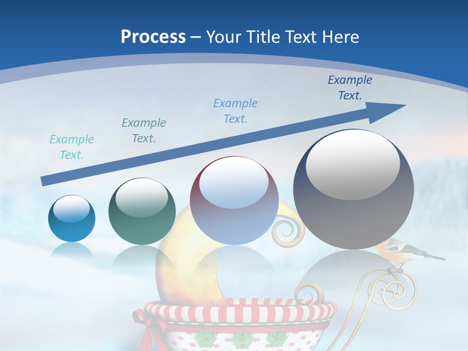 Snowflake Blue Carriage PowerPoint Template