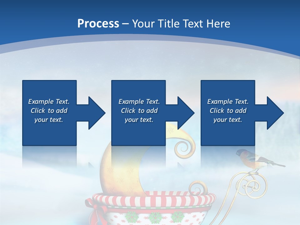 Snowflake Blue Carriage PowerPoint Template