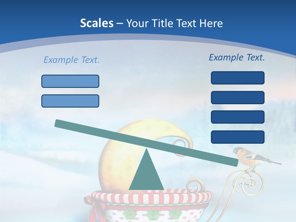 Snowflake Blue Carriage PowerPoint Template