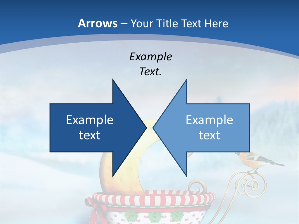 Snowflake Blue Carriage PowerPoint Template