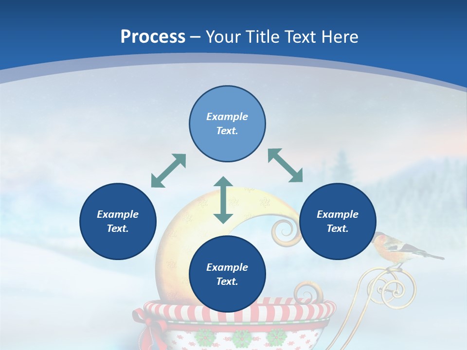 Snowflake Blue Carriage PowerPoint Template