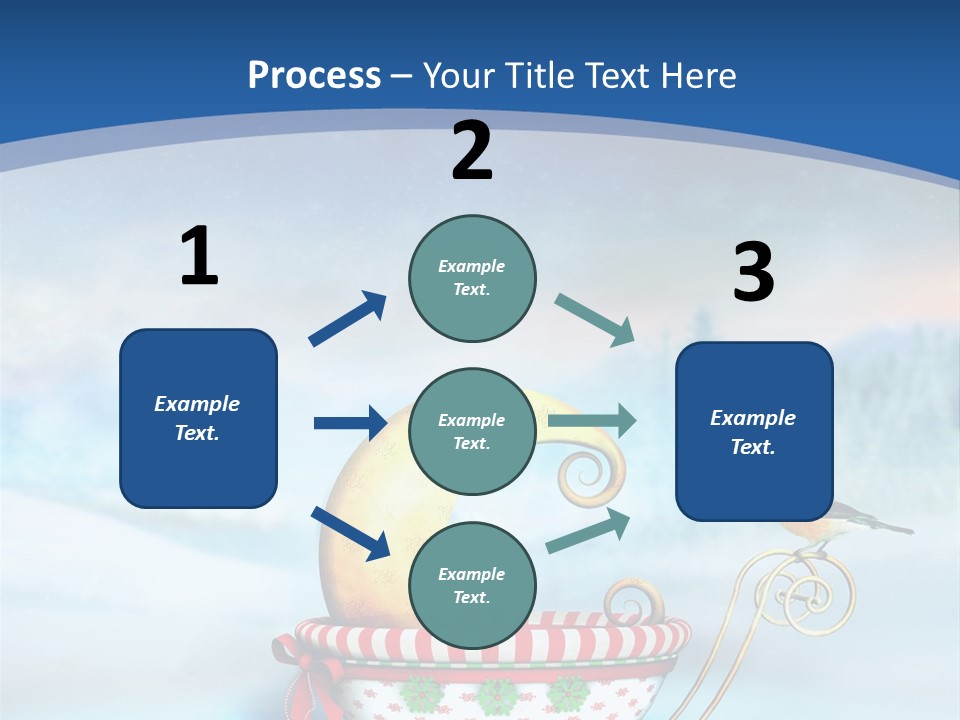 Snowflake Blue Carriage PowerPoint Template