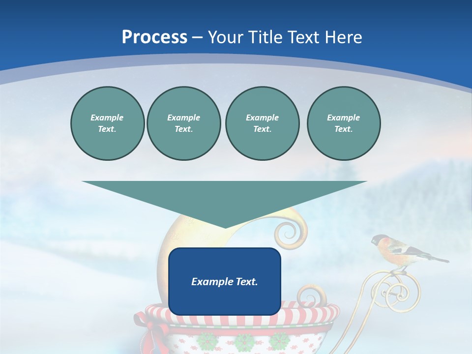 Snowflake Blue Carriage PowerPoint Template