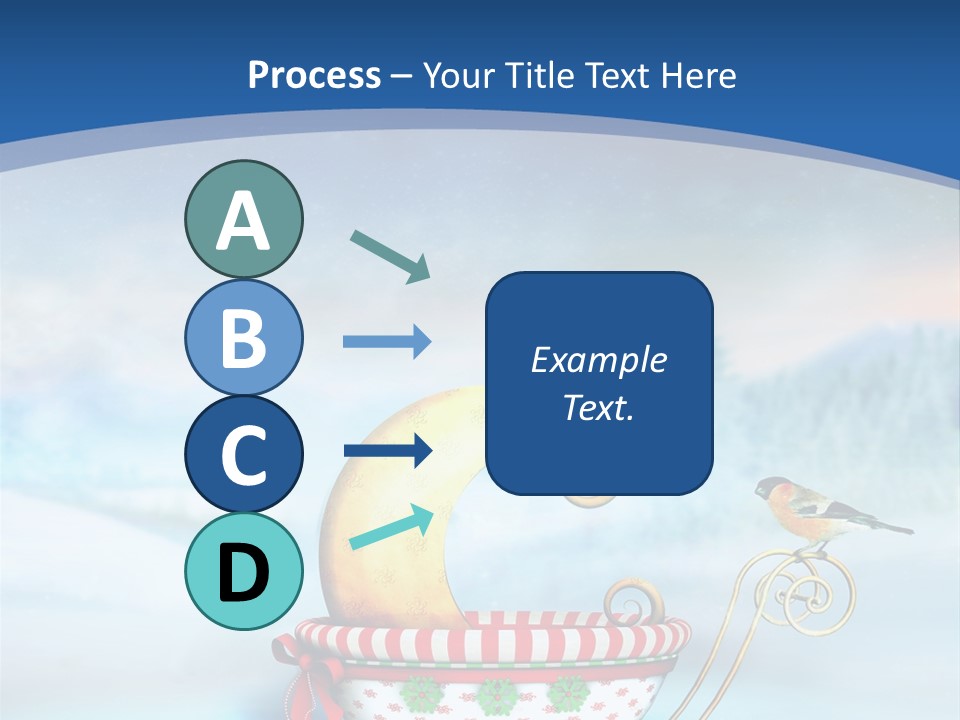 Snowflake Blue Carriage PowerPoint Template