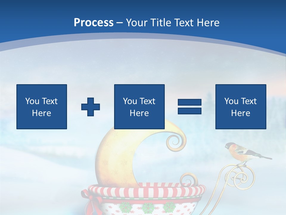 Snowflake Blue Carriage PowerPoint Template