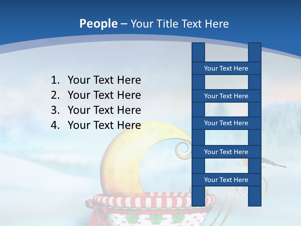 Snowflake Blue Carriage PowerPoint Template
