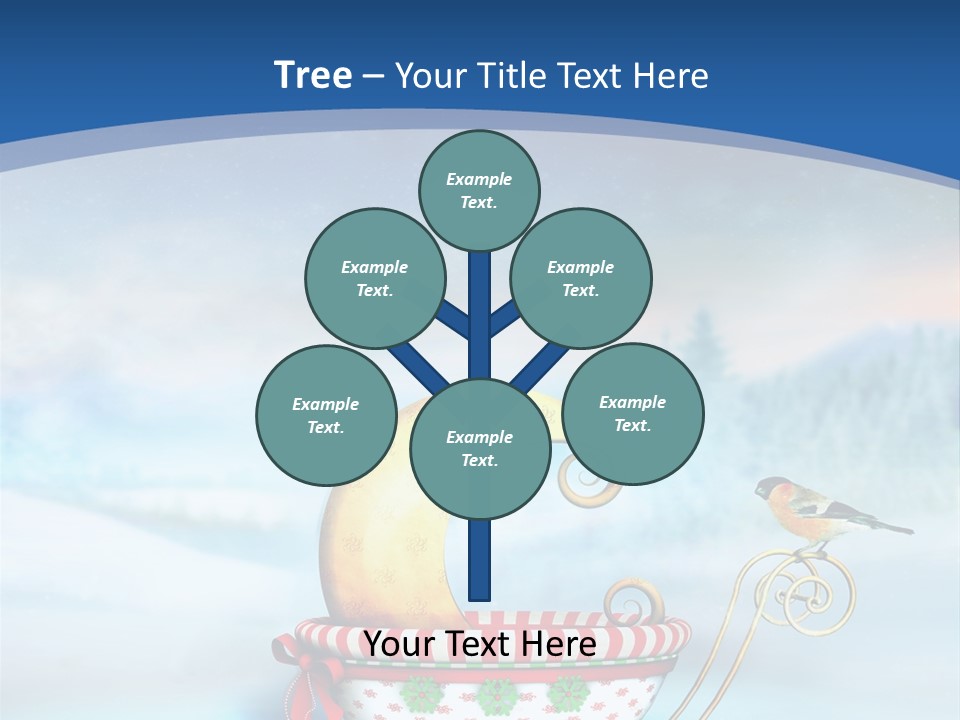 Snowflake Blue Carriage PowerPoint Template