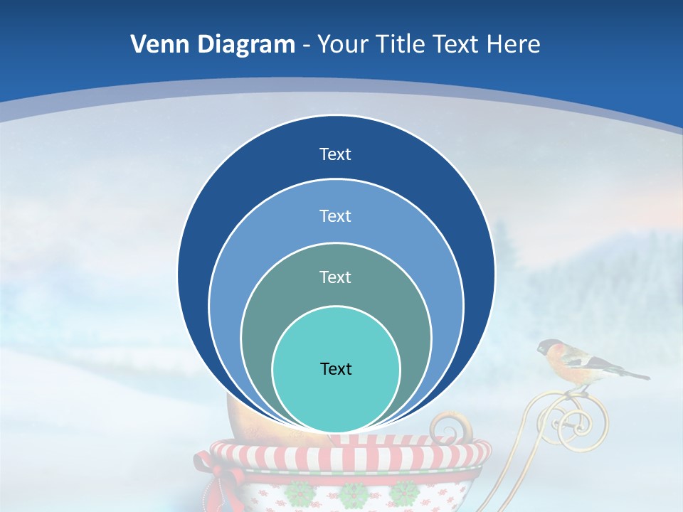 Snowflake Blue Carriage PowerPoint Template