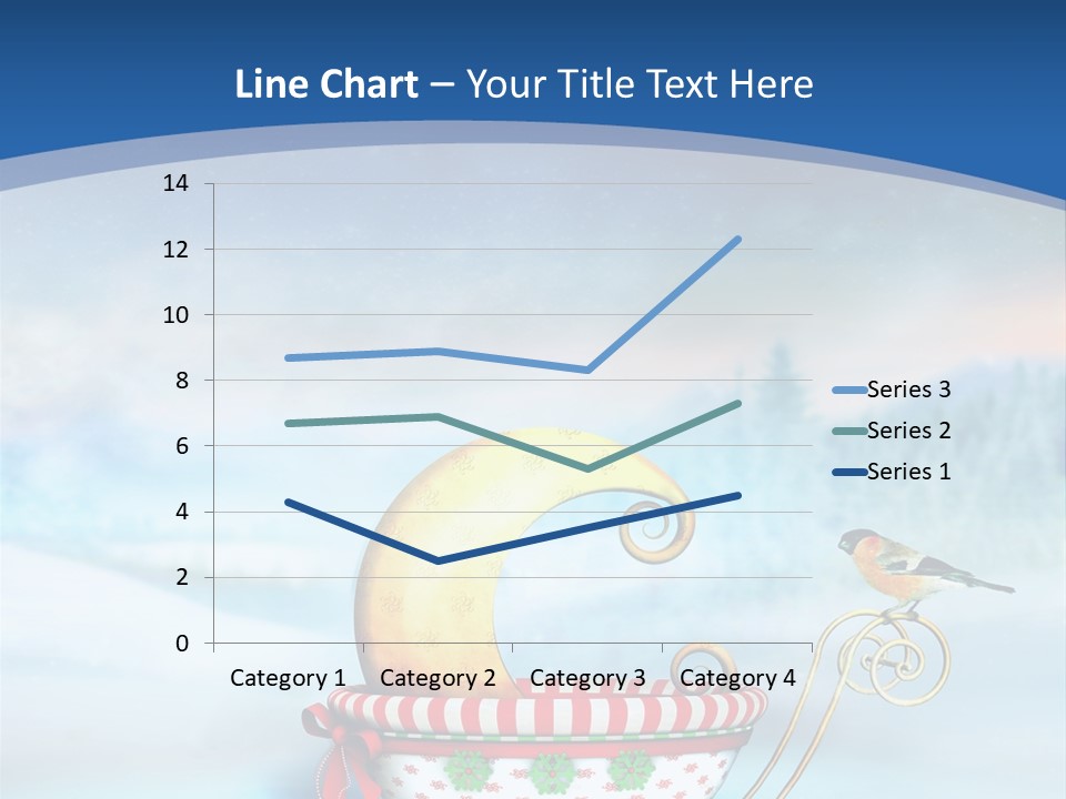 Snowflake Blue Carriage PowerPoint Template