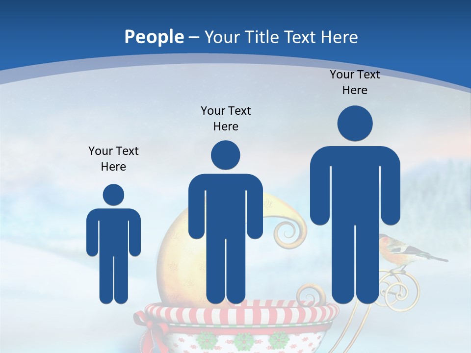 Snowflake Blue Carriage PowerPoint Template