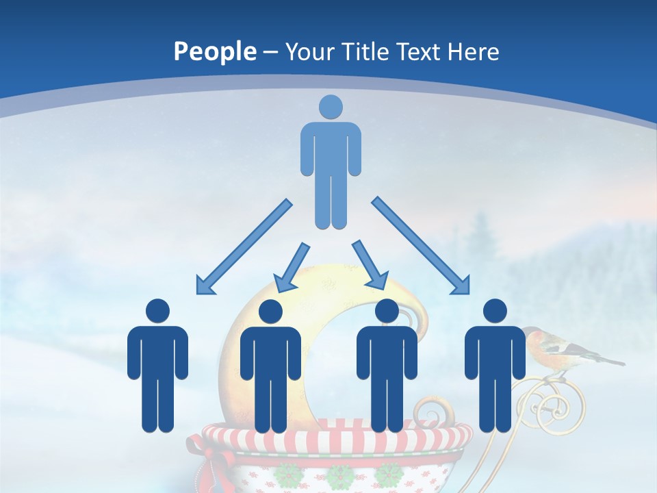 Snowflake Blue Carriage PowerPoint Template