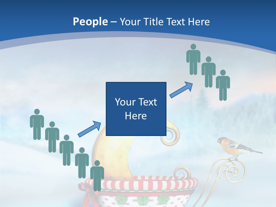 Snowflake Blue Carriage PowerPoint Template