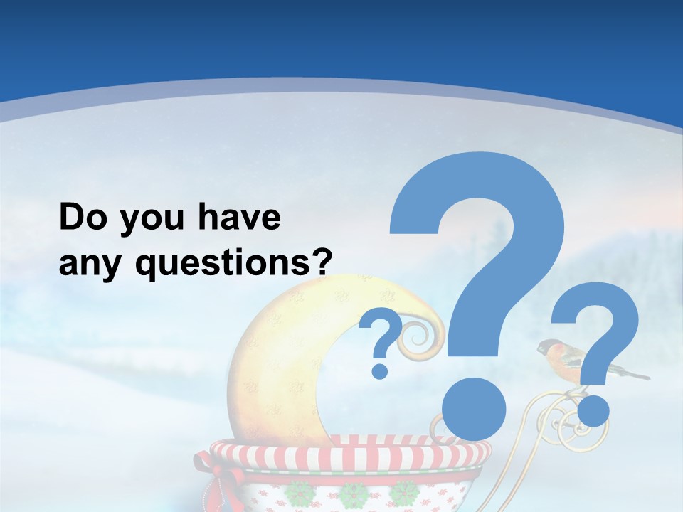 Snowflake Blue Carriage PowerPoint Template