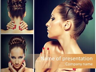 Smooth Hairstyle Looking PowerPoint Template