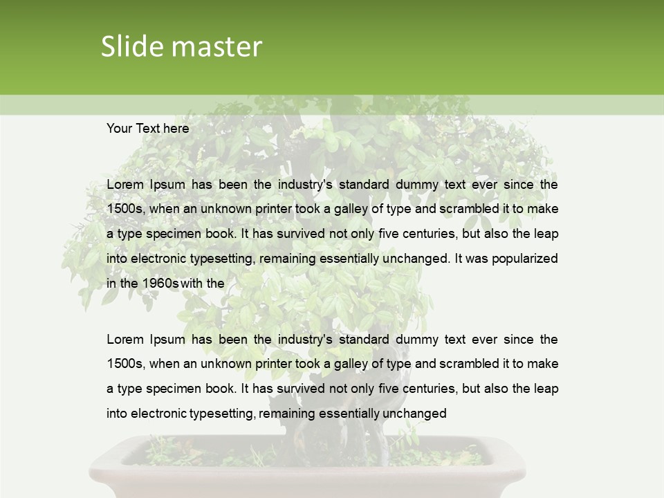 White Botany Branch PowerPoint Template