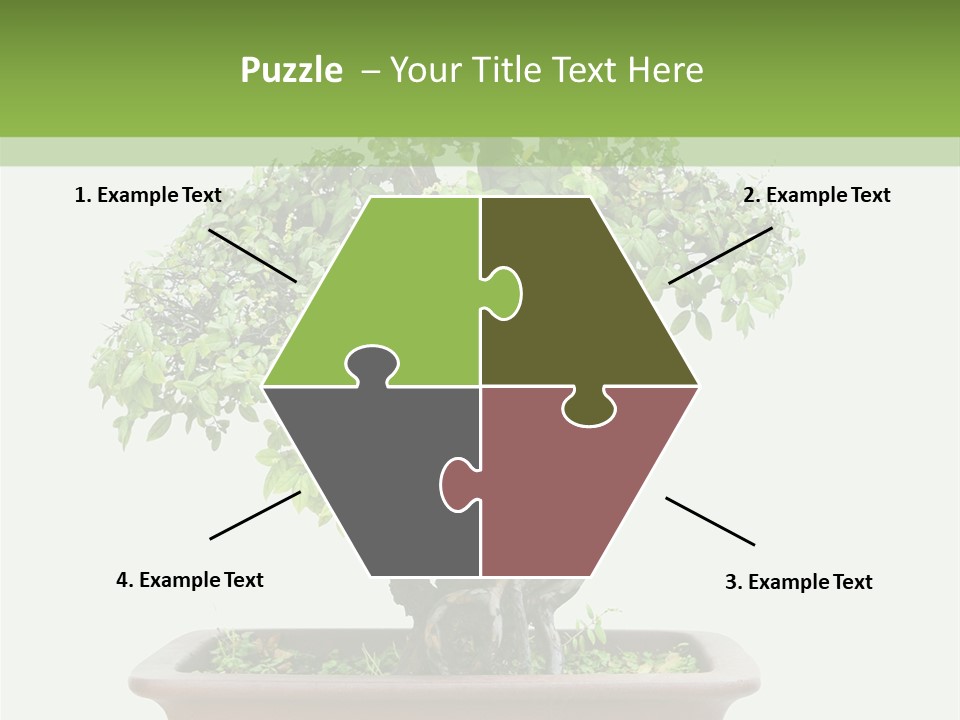 White Botany Branch PowerPoint Template