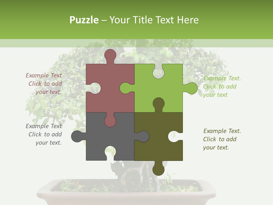 White Botany Branch PowerPoint Template