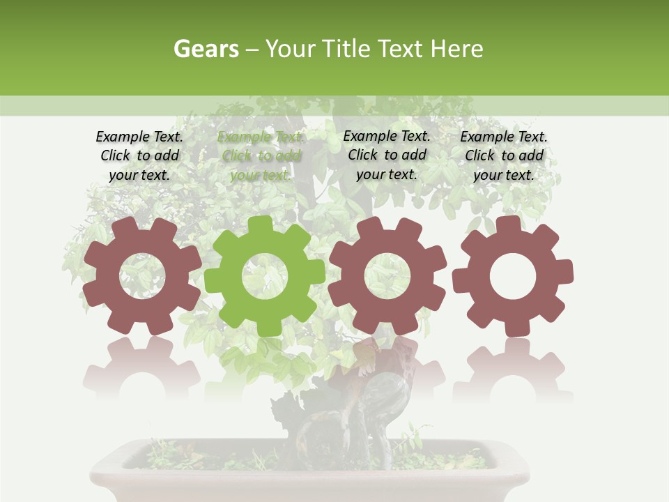 White Botany Branch PowerPoint Template