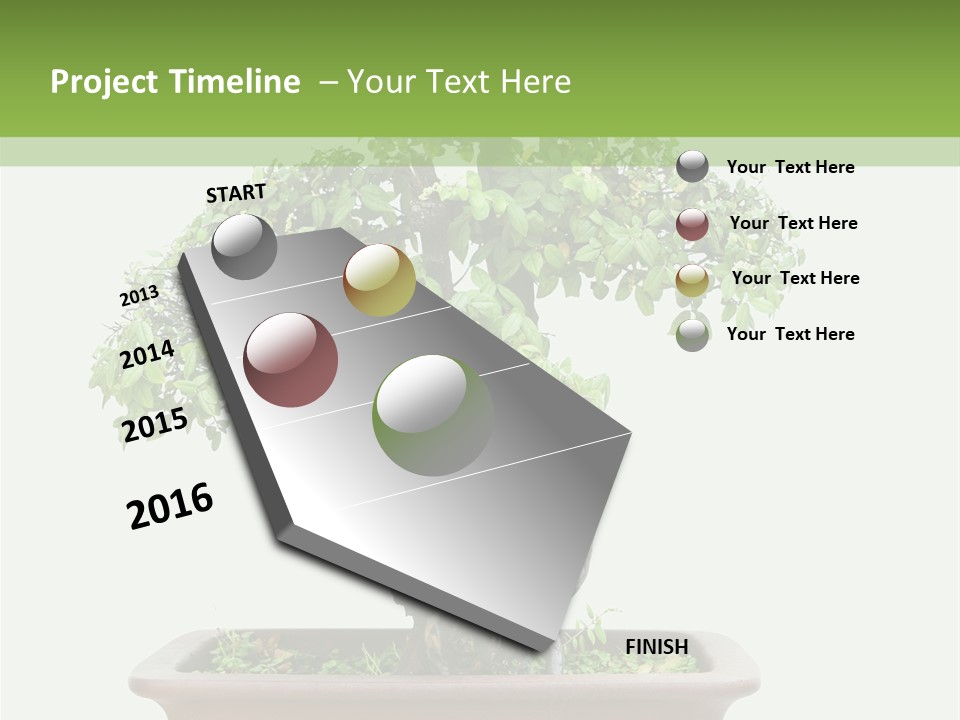 White Botany Branch PowerPoint Template