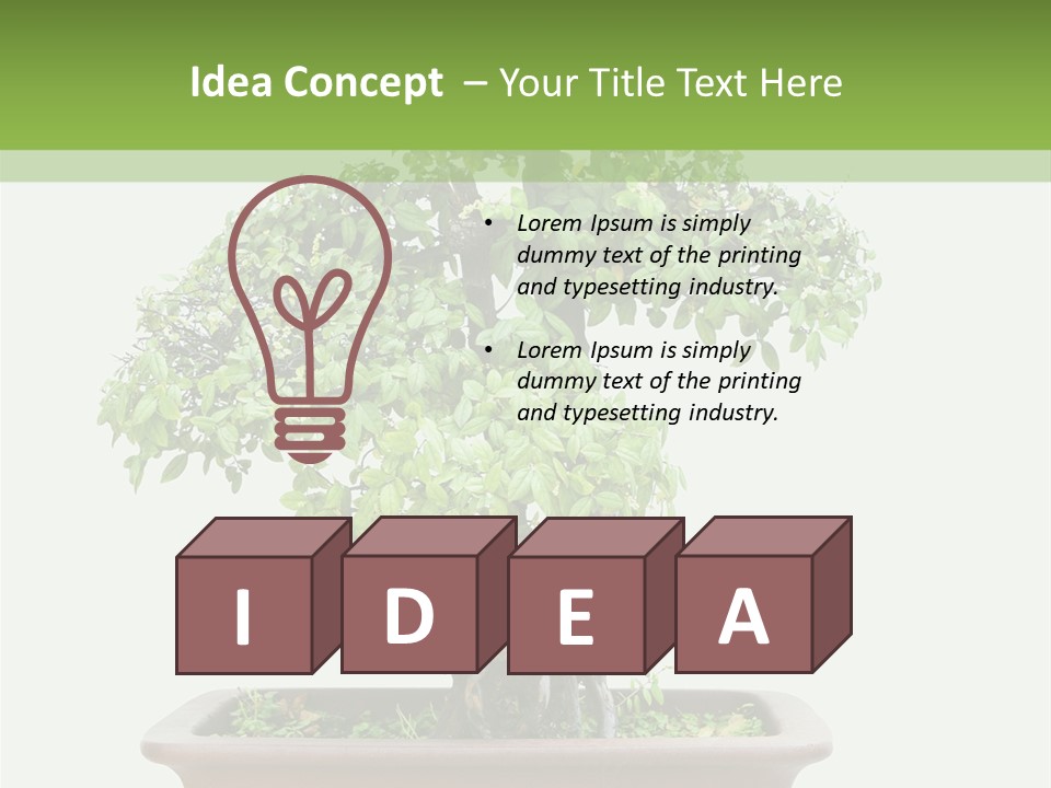 White Botany Branch PowerPoint Template