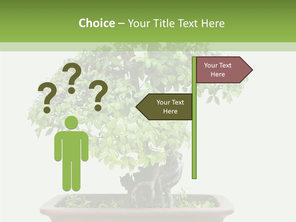 White Botany Branch PowerPoint Template