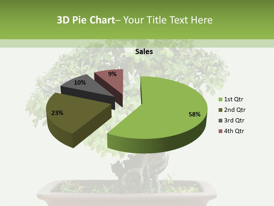 White Botany Branch PowerPoint Template