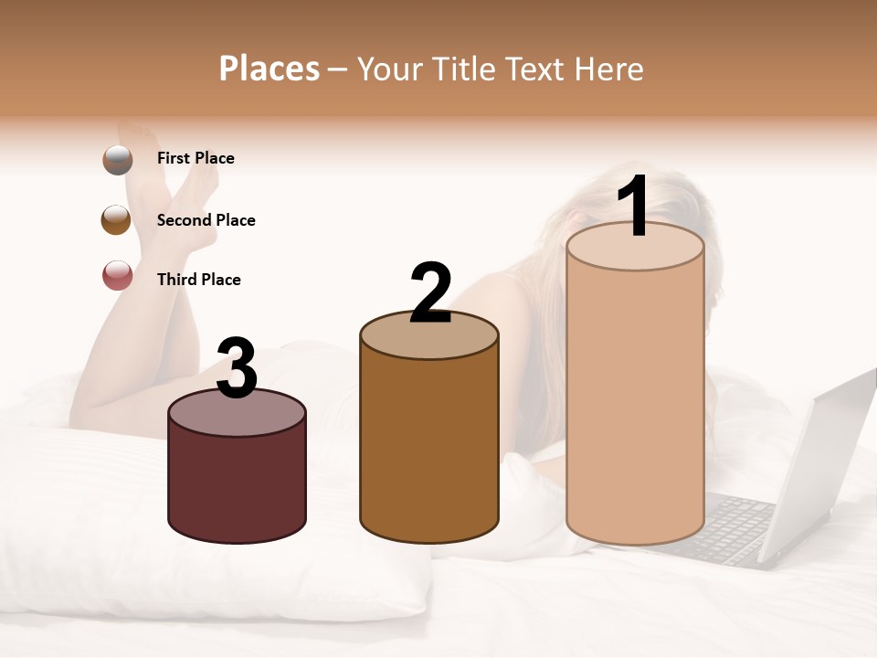 Blonde Laptop Sexy PowerPoint Template