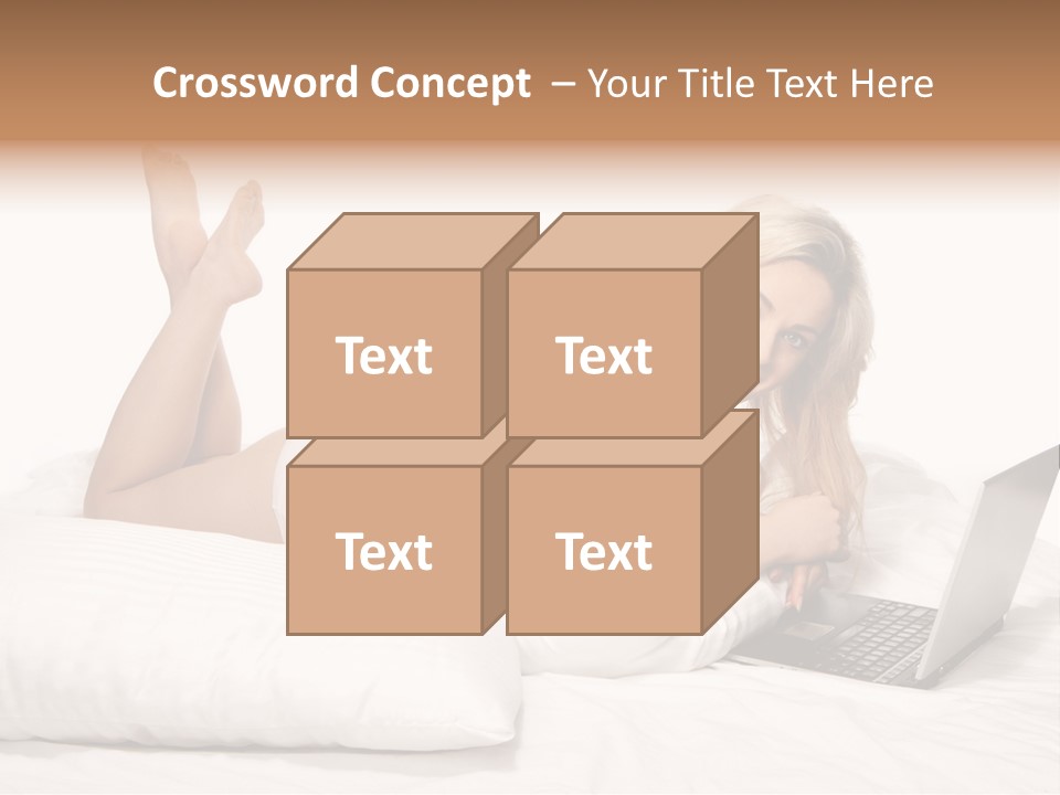 Blonde Laptop Sexy PowerPoint Template