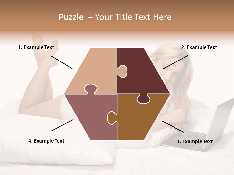 Blonde Laptop Sexy PowerPoint Template