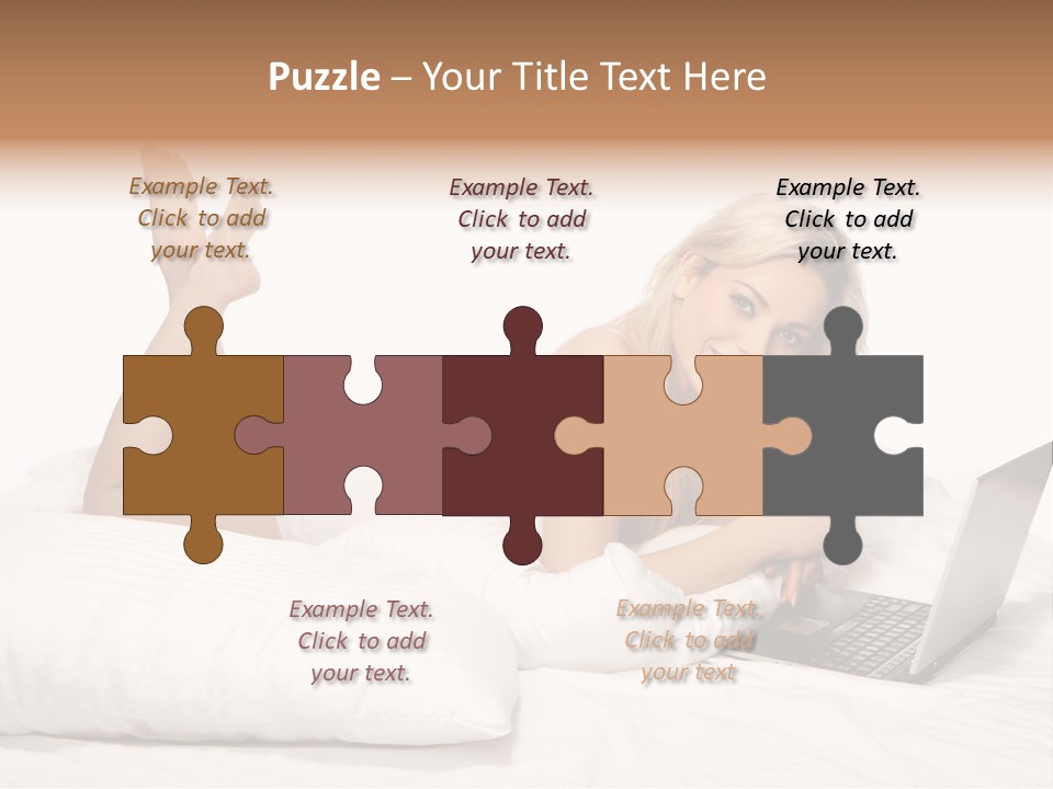 Blonde Laptop Sexy PowerPoint Template