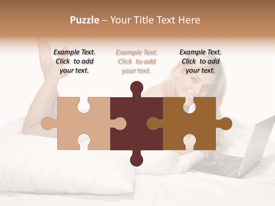 Blonde Laptop Sexy PowerPoint Template