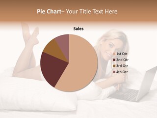 Blonde Laptop Sexy PowerPoint Template