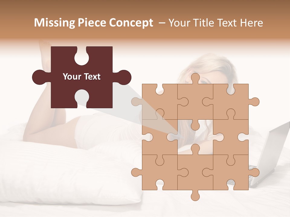 Blonde Laptop Sexy PowerPoint Template