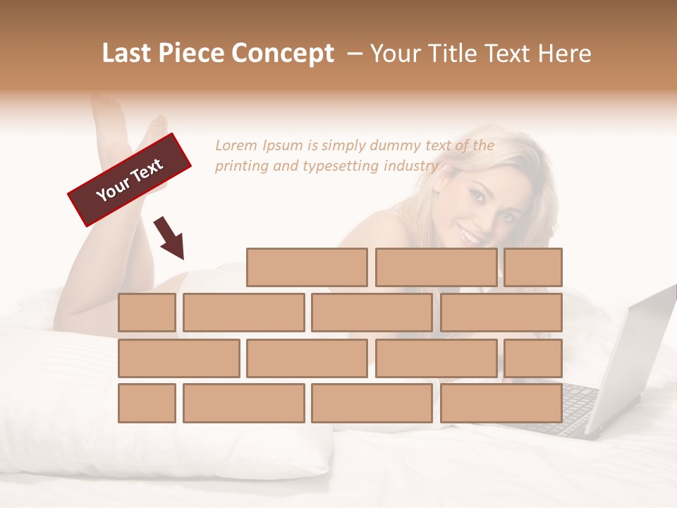 Blonde Laptop Sexy PowerPoint Template