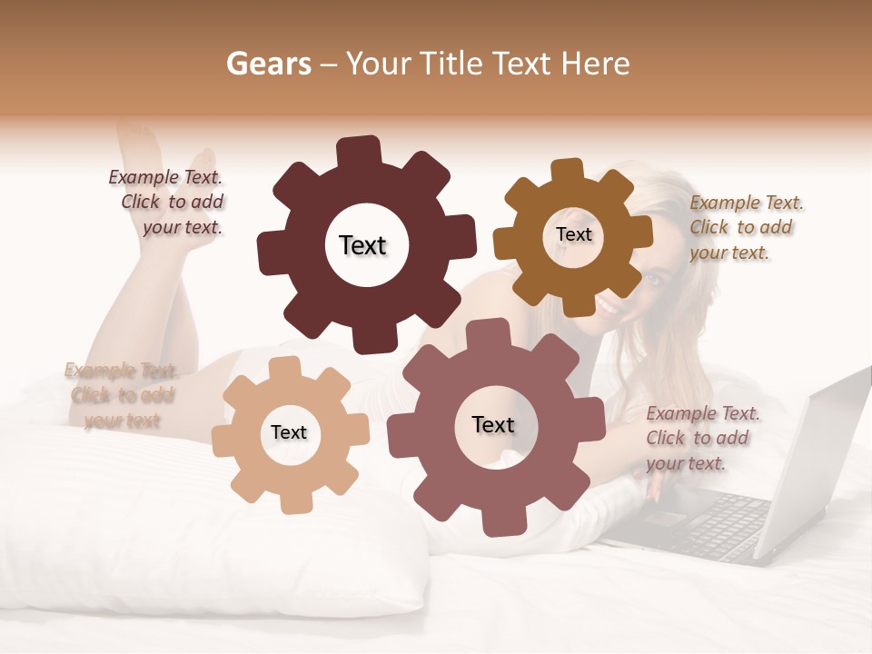 Blonde Laptop Sexy PowerPoint Template