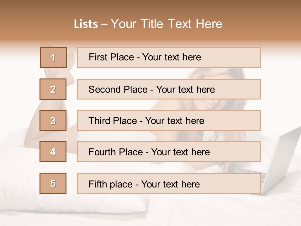 Blonde Laptop Sexy PowerPoint Template