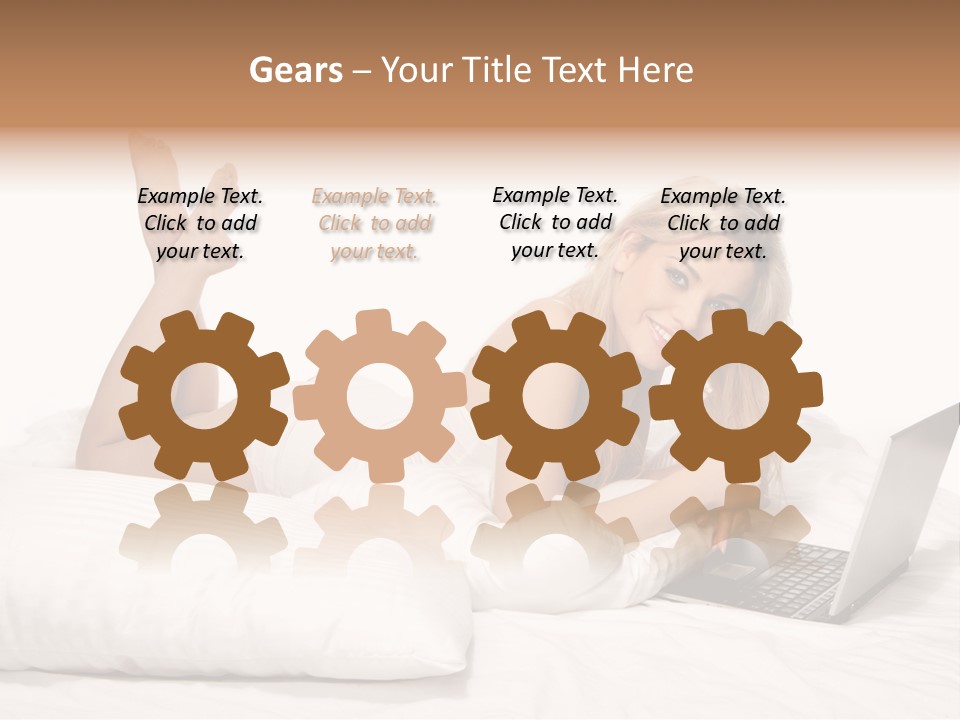 Blonde Laptop Sexy PowerPoint Template