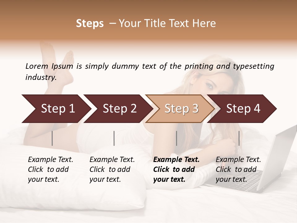 Blonde Laptop Sexy PowerPoint Template