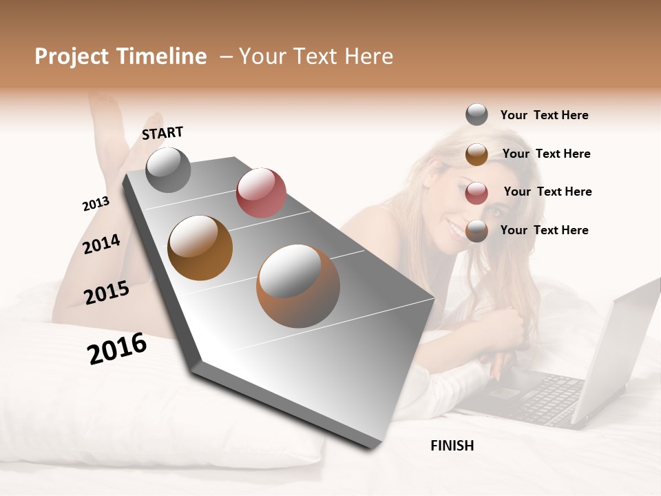 Blonde Laptop Sexy PowerPoint Template