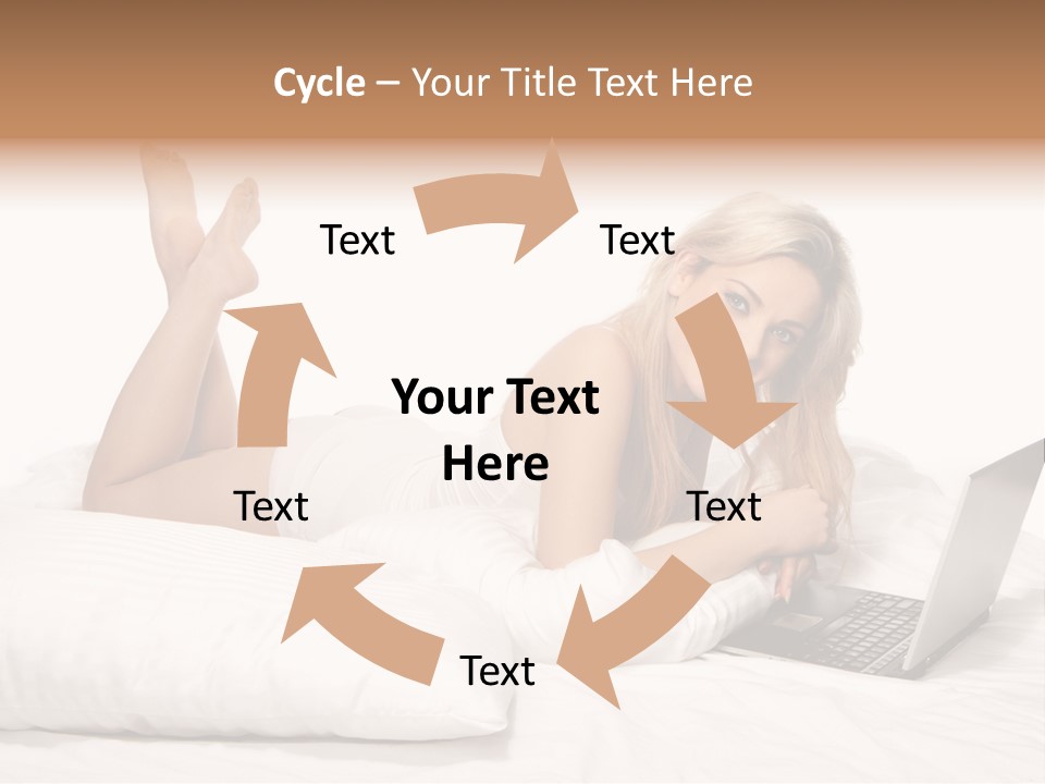 Blonde Laptop Sexy PowerPoint Template