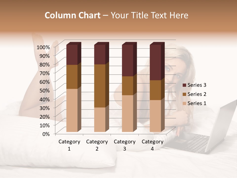 Blonde Laptop Sexy PowerPoint Template