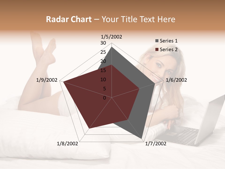 Blonde Laptop Sexy PowerPoint Template