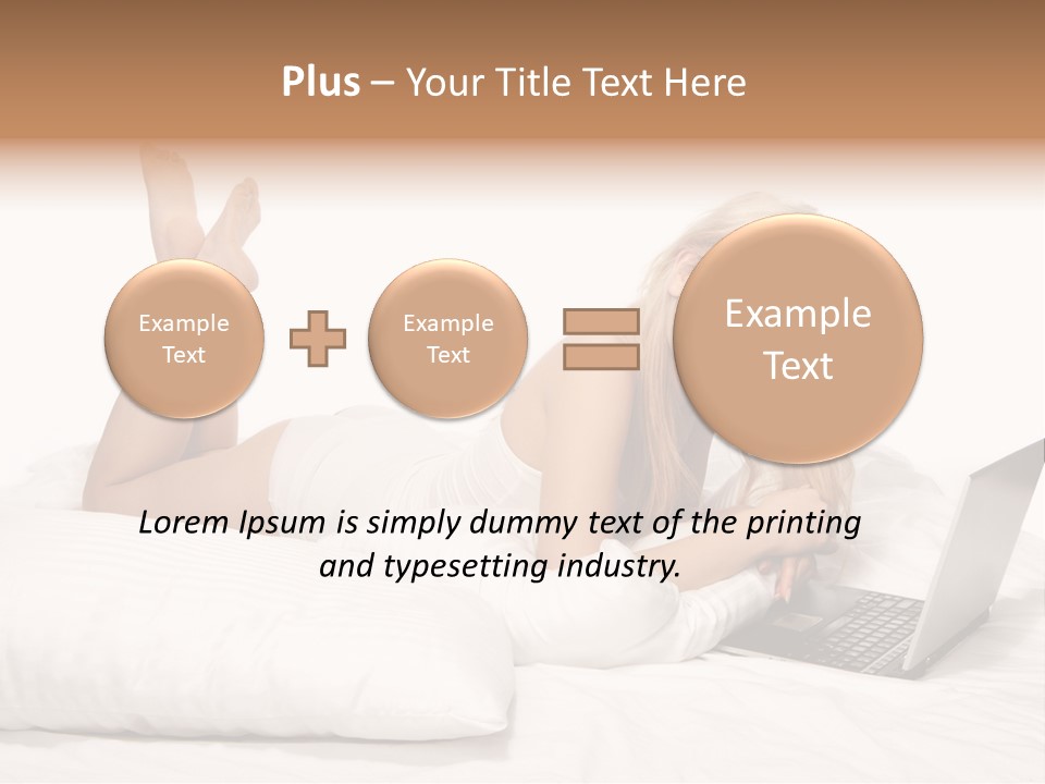 Blonde Laptop Sexy PowerPoint Template