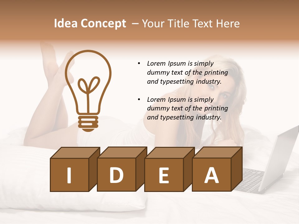 Blonde Laptop Sexy PowerPoint Template