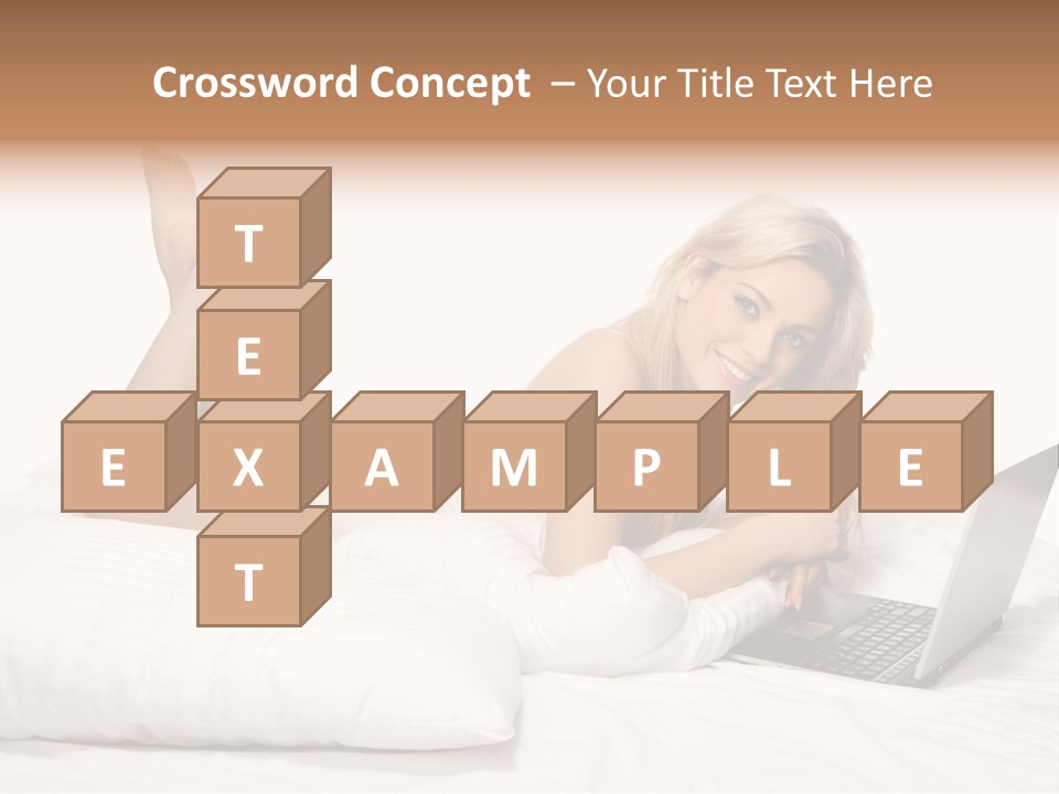 Blonde Laptop Sexy PowerPoint Template