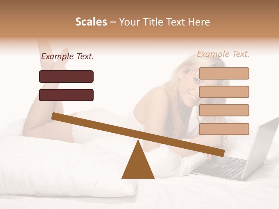 Blonde Laptop Sexy PowerPoint Template