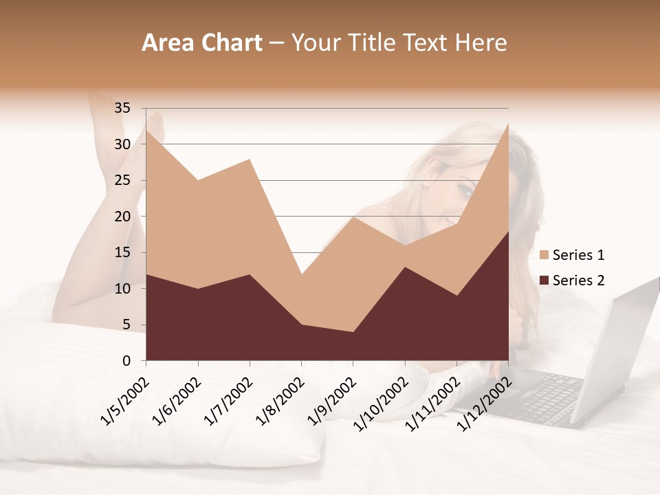 Blonde Laptop Sexy PowerPoint Template