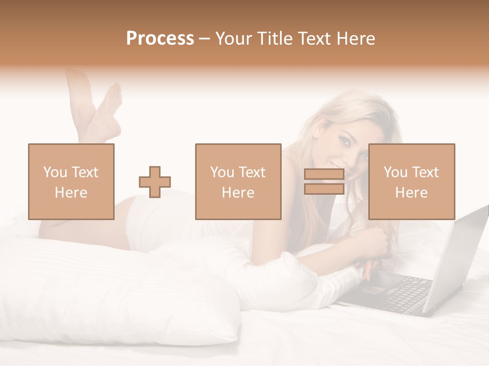 Blonde Laptop Sexy PowerPoint Template