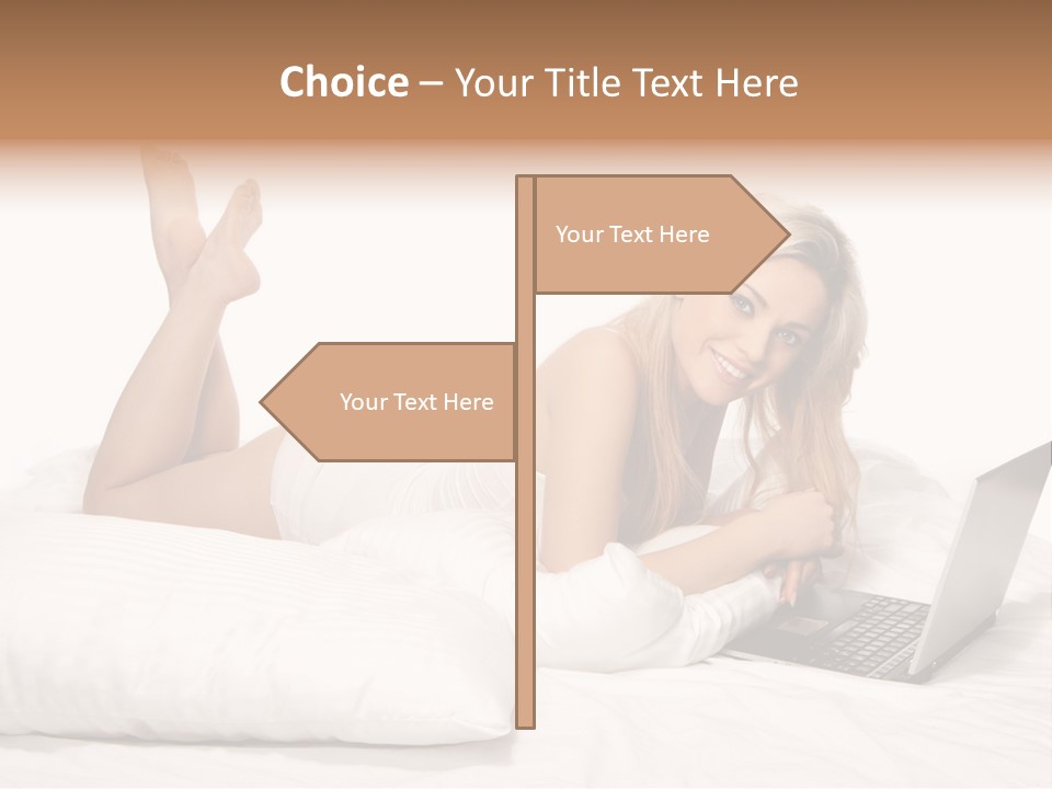 Blonde Laptop Sexy PowerPoint Template